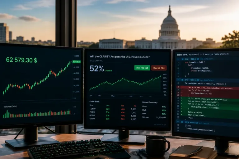 Le Bitcoin repasse au‑dessus de 62 000 $ alors que le CLARITY Act gagne du terrain à Washington