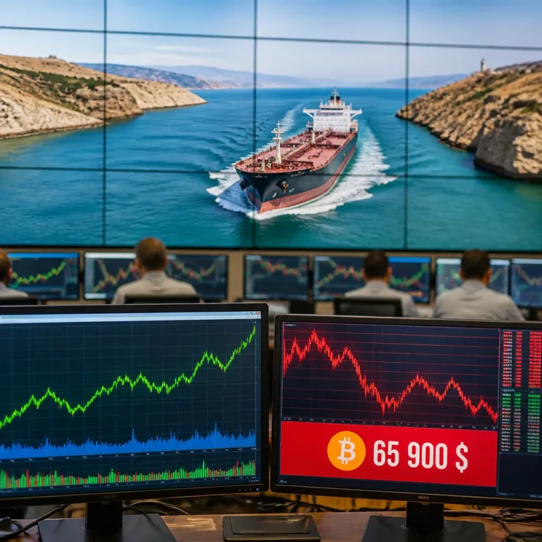 Tension sur le détroit d'Ormuz : le pétrole monte et Bitcoin retombe sous 66 000 $