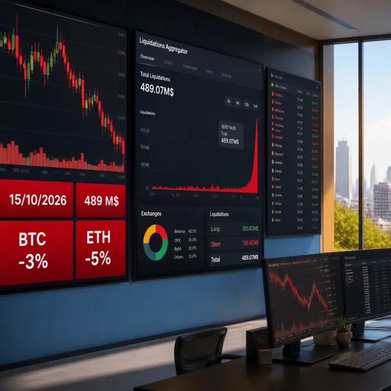 489 millions de dollars liquidés en une heure : le marché crypto secoué par des fermetures massives