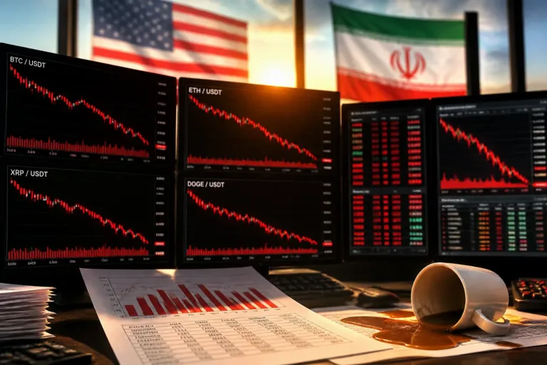 Les cryptomonnaies reculent après l'escalade entre États-Unis et Iran, 128 517 traders liquidés
