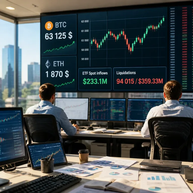 Bitcoin stagne autour de 63 000 $ malgré des entrées massives dans les ETF au comptant