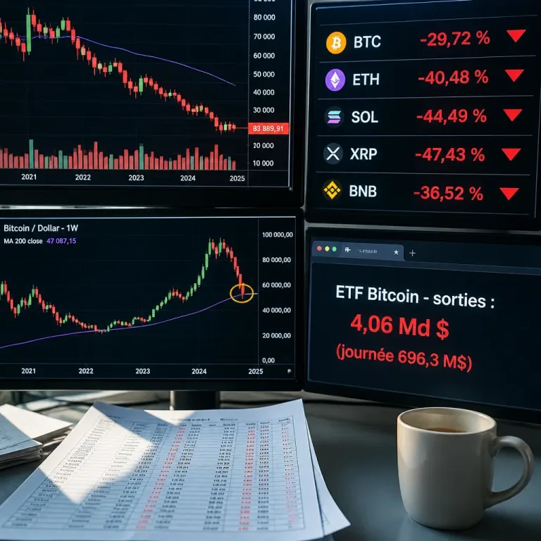 Marché crypto : le premier semestre 2026 se solde par des pertes marquées et des sorties record des ETF Bitcoin