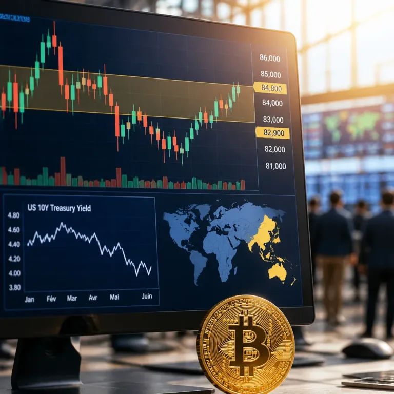 Le Bitcoin oscille autour de 84 000 $ alors que les taux longs pèsent sur le marché
