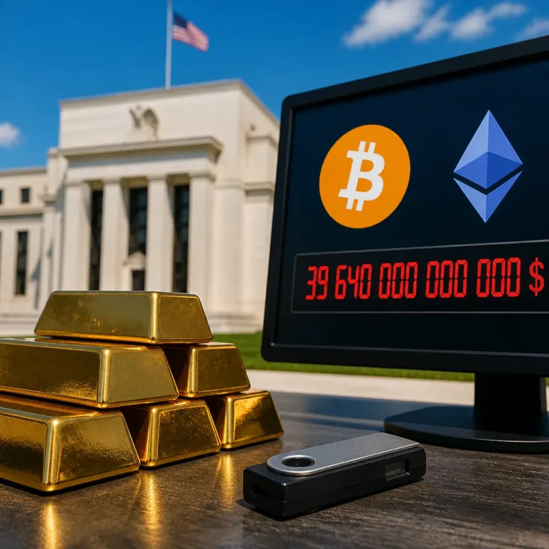 La dette américaine frôle les 40 000 milliards : Kiyosaki prône or, Bitcoin et Ethereum
