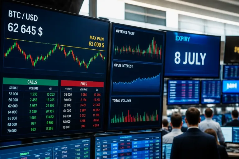 Options Bitcoin majoritairement haussières avant les minutes du FOMC, le « max pain » à 63 000 $