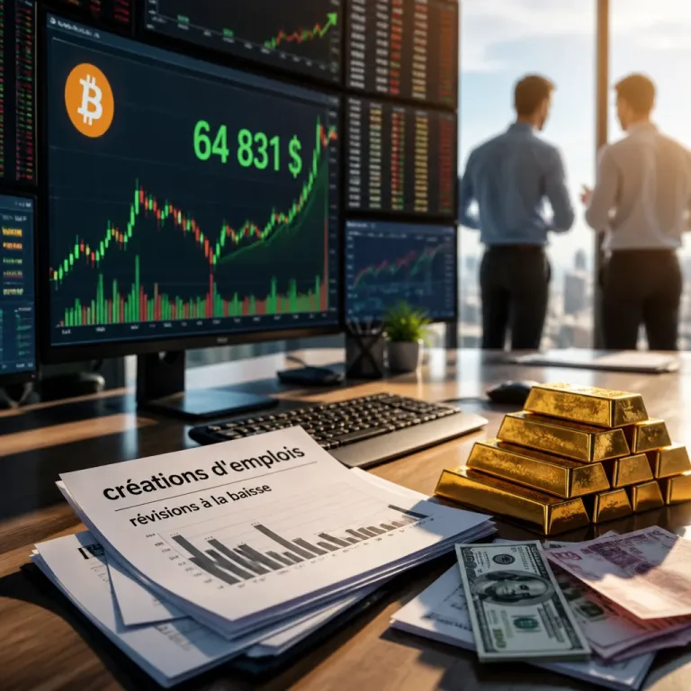 Bitcoin remonte légèrement après des créations d'emplois américaines révisées à la baisse