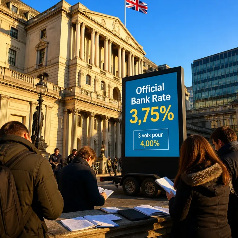 La Bank of England maintient son taux à 3,75% malgré trois voix favorables à une hausse