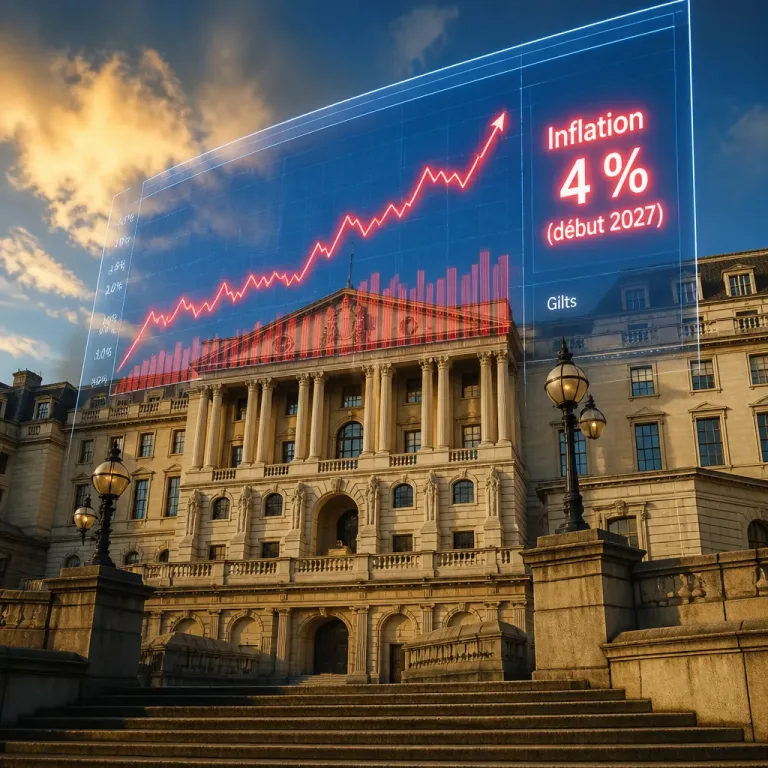 La Banque d'Angleterre maintient son taux à 3,75% mais alerte sur une inflation à 4% début 2027