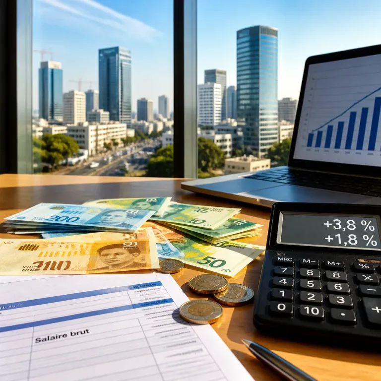 Salaire moyen en Israël : hausse nominale de 3,8 % mais un gain réel limité à 1,8 %