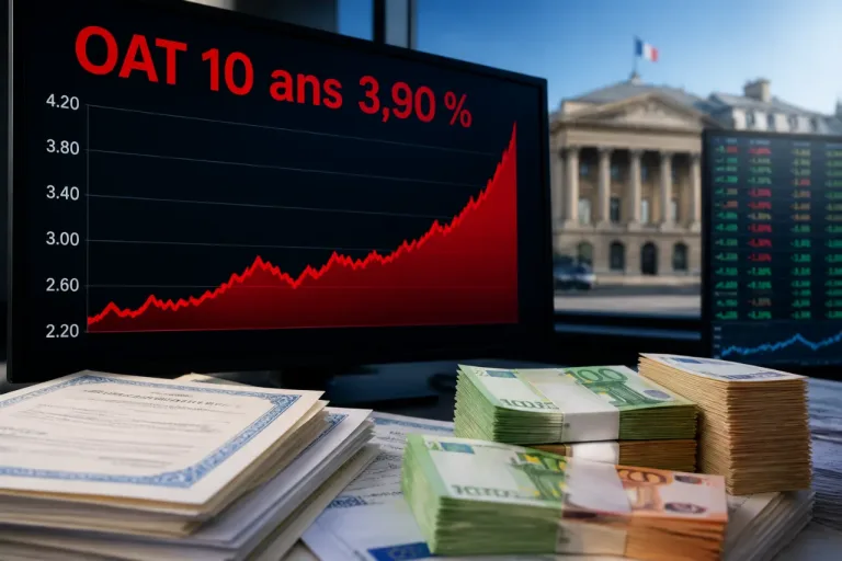 Le rendement à 10 ans de la dette française à près de 3,9 %, un niveau inédit depuis 2009