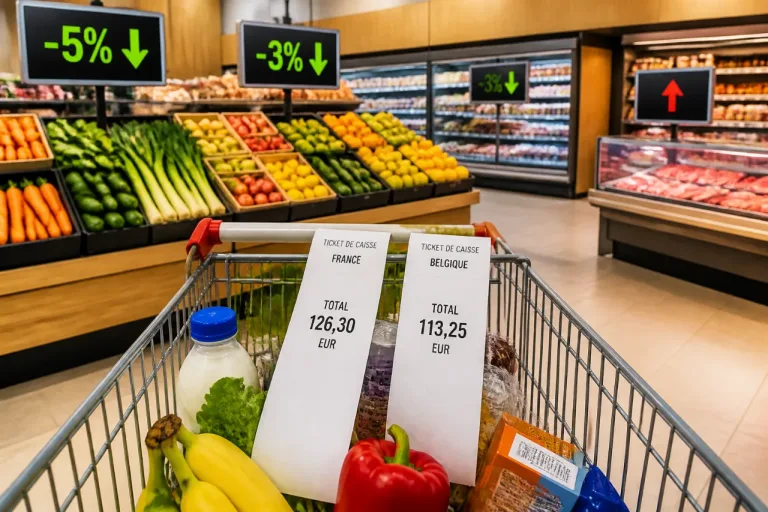 Inflation négative dans les supermarchés belges: Testachats relève un basculement et des prix souvent inférieurs en France