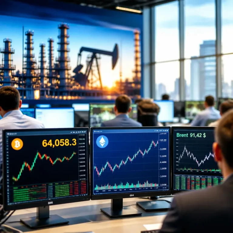 Bitcoin résiste autour de 64 000 $ malgré la flambée du Brent à 91,42 $
