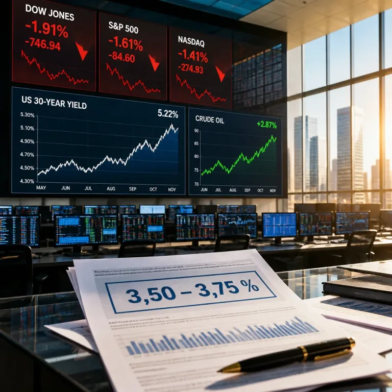 La Fed maintient ses taux : Wall Street chute, les taux longs frôlent des niveaux inédits depuis 2007