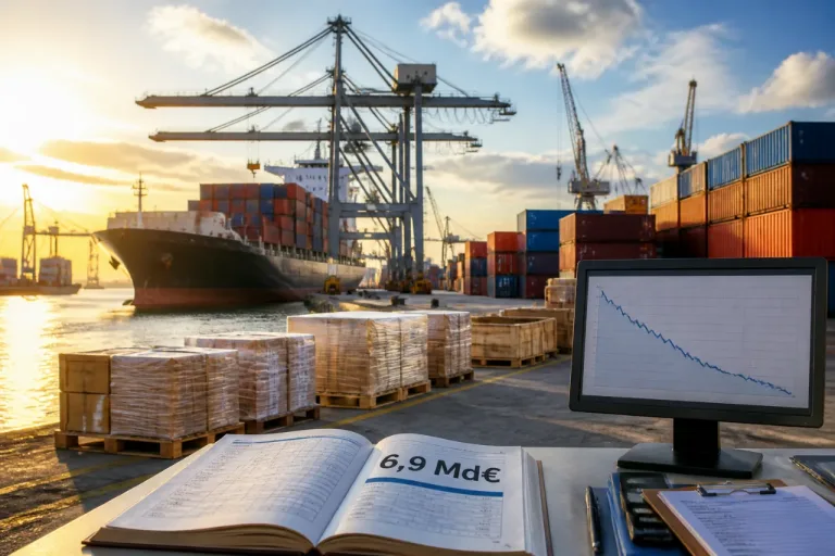 Le déficit commercial français s'alourdit à 6,9 milliards d'euros en mai, pénalisé par le recul des exportations