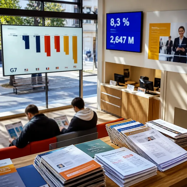 Le chômage en France reste au-dessus de 8 % en juillet 2026, une exception dans le G7