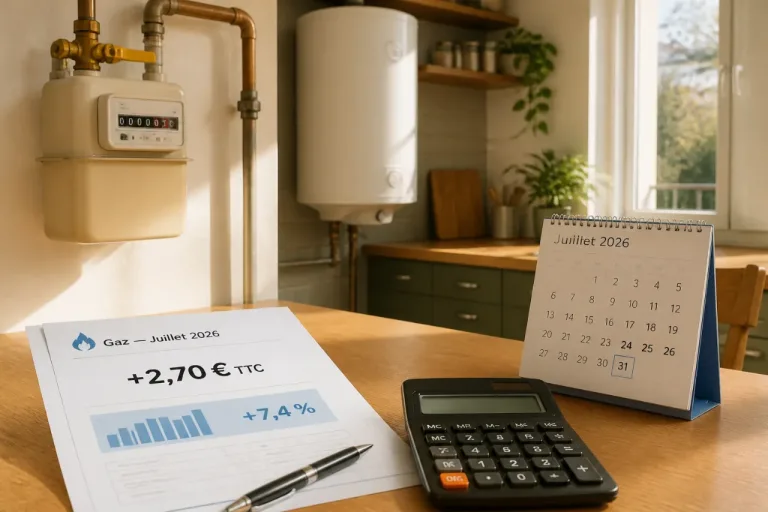 Gaz: le prix repère grimpe de 7,4 % en juillet, effet modéré mais tangible pour les ménages