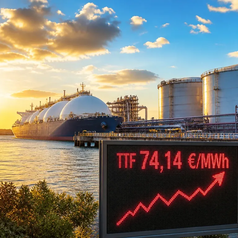 Hausse brute des cours du gaz : le TTF atteint 74,14 €/MWh, plus haut depuis janvier 2023