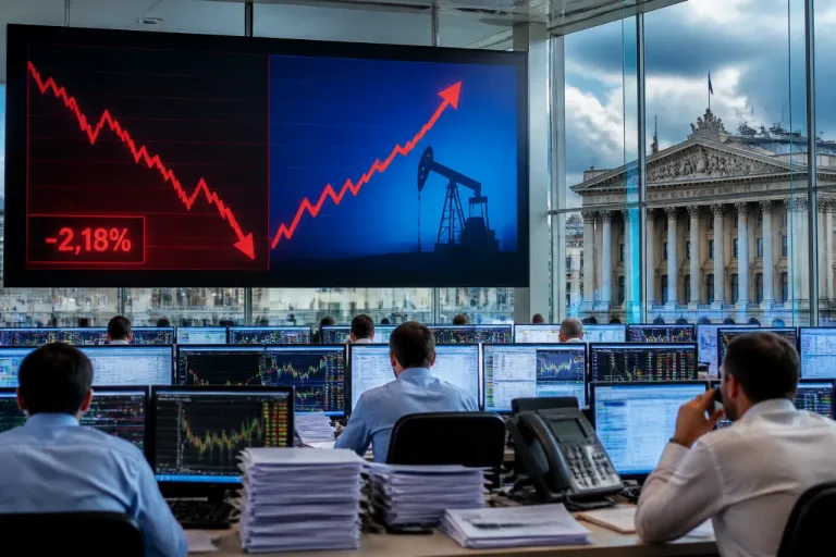 Le CAC 40 chute de 2,18% après la reprise des tensions au Moyen‑Orient; le pétrole bondit