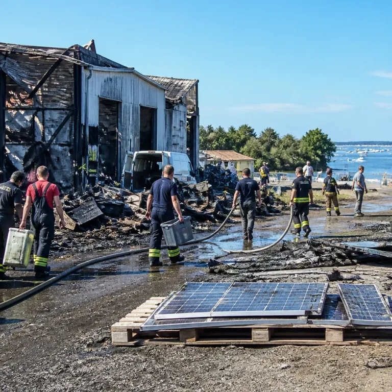 Incendie à l’Île-d’Arz : un bâtiment municipal et trois entreprises détruits, l’économie insulaire ébranlée