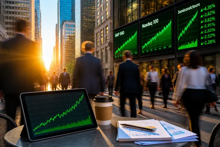 Wall Street grimpe, l'IA et les semi‑conducteurs tirent les indices avant la saison des résultats