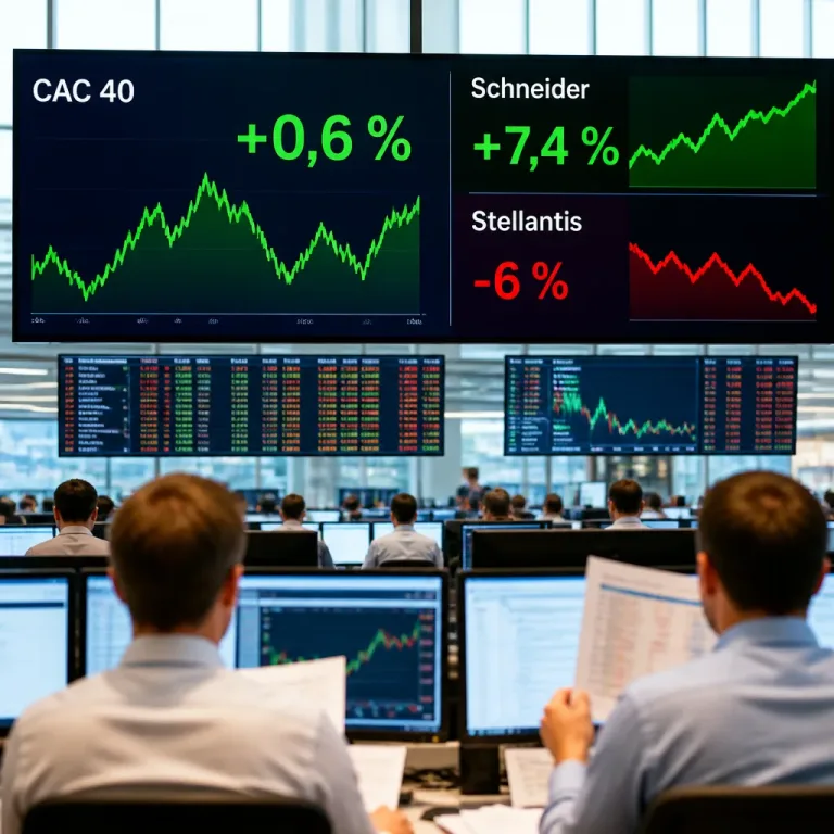 Bourse de Paris : le CAC 40 gagne du terrain malgré la chute de Stellantis, Schneider en tête