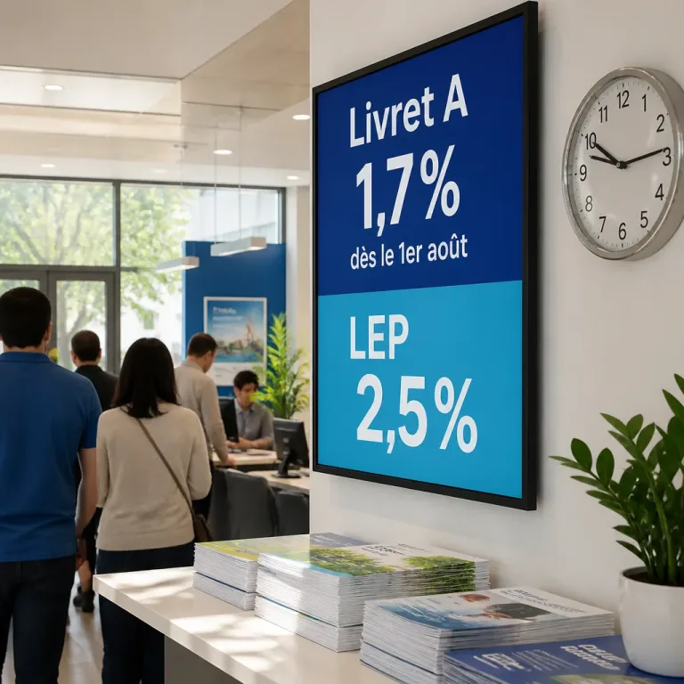 Le taux du Livret A porté à 1,7 % au 1er août, le LEP maintenu à 2,5 %