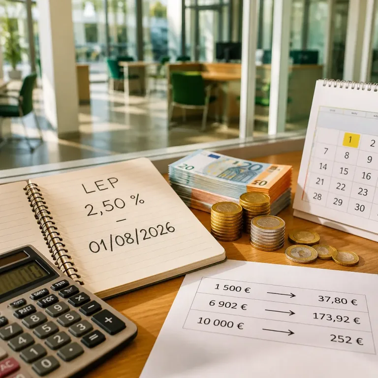LEP : le taux stabilisé à 2,50 % au 1er août 2026, quel impact sur vos intérêts ?