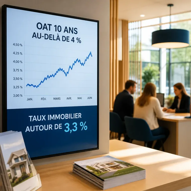 Crédit immobilier : l’OAT > 4 % mais les banques maintiennent des taux proches de 3,3 %