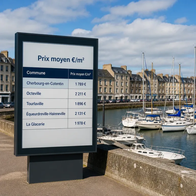 La Manche : cinq stations côtières encore sous 3 600 €/m², Cherbourg en tête des prix bas