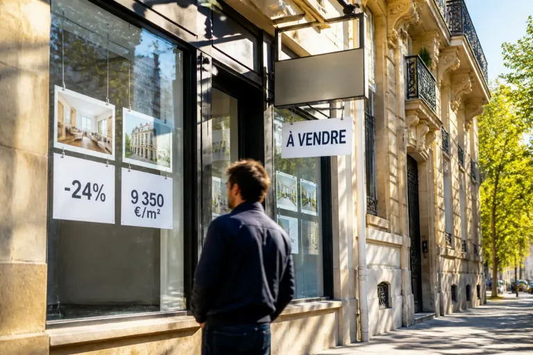 À Paris, les ventes dévissent de 24% alors que le prix moyen reste stable à 9 350 €/m²