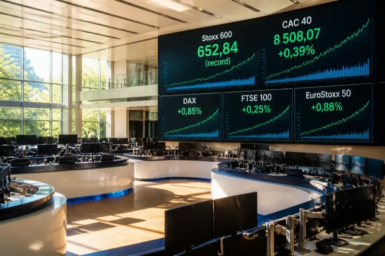 Les actions européennes grimpent, le Stoxx 600 signe un record, le CAC 40 progresse