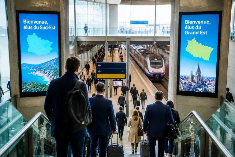 ACTEE accueille les élus en gare : une campagne DOOH signée RAYMONDE pour préparer le Salon des Maires
