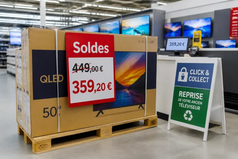 Soldes Auchan : la TV Samsung QLED 50" 4K à 359,20 € — une économie immédiate pour les foyers