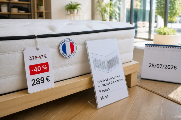 Matelas français à -40 % : le modèle Poésie tombe sous les 290 € pendant les soldes