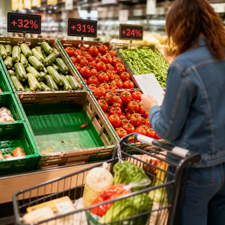 Les prix des légumes s'envolent : jusqu'à +32 % sur certains produits, impact direct sur le panier des ménages