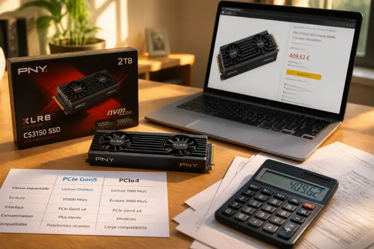 SSD PNY 2 To : un modèle PCIe5 à 409,62 € chez Amazon, économie annoncée de 16 %