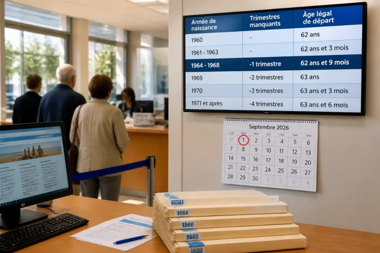 Retraite: départs avancés d’un trimestre pour les 1964-1968 dès septembre 2026