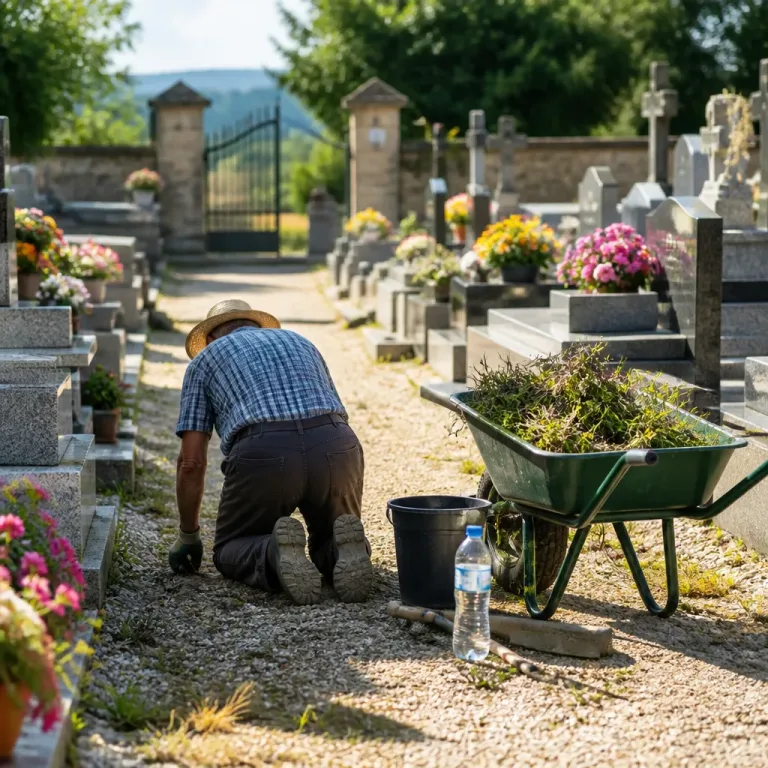 À la retraite, Éric Mahu consacre ses journées à désherber bénévolement un cimetière