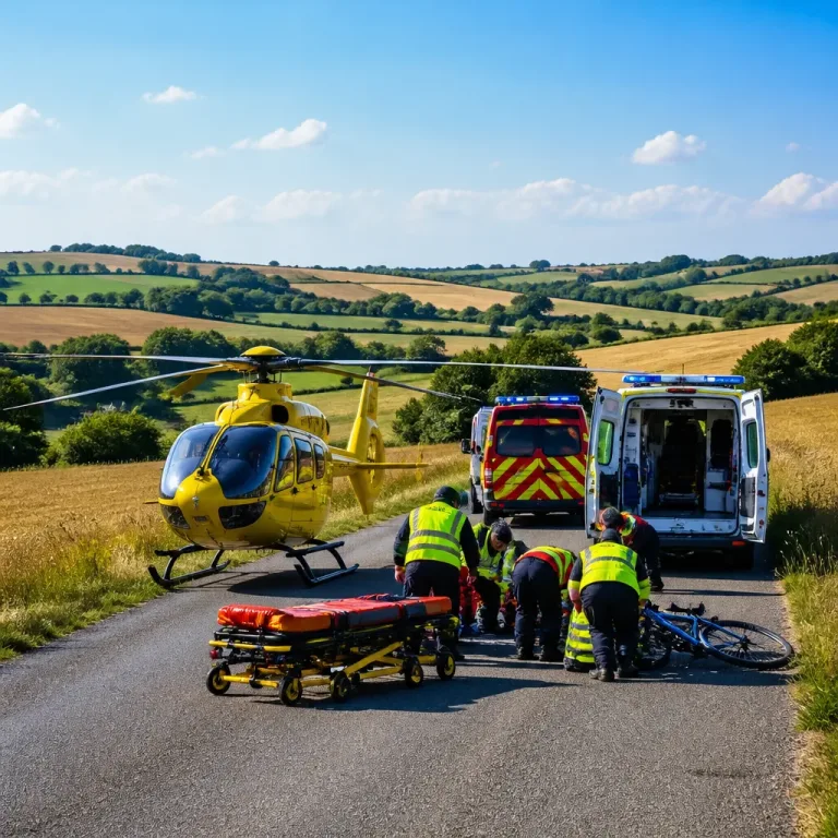 Un retraité de 79 ans héliporté après une lourde chute à vélo dans le Lauragais